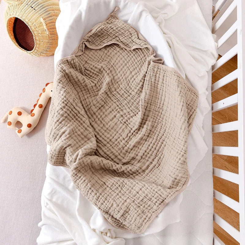 Cape de bain bébé coton  Beige