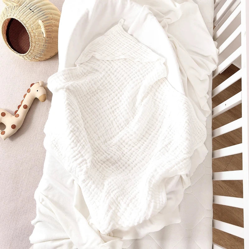 Cape de bain bébé coton  blanc