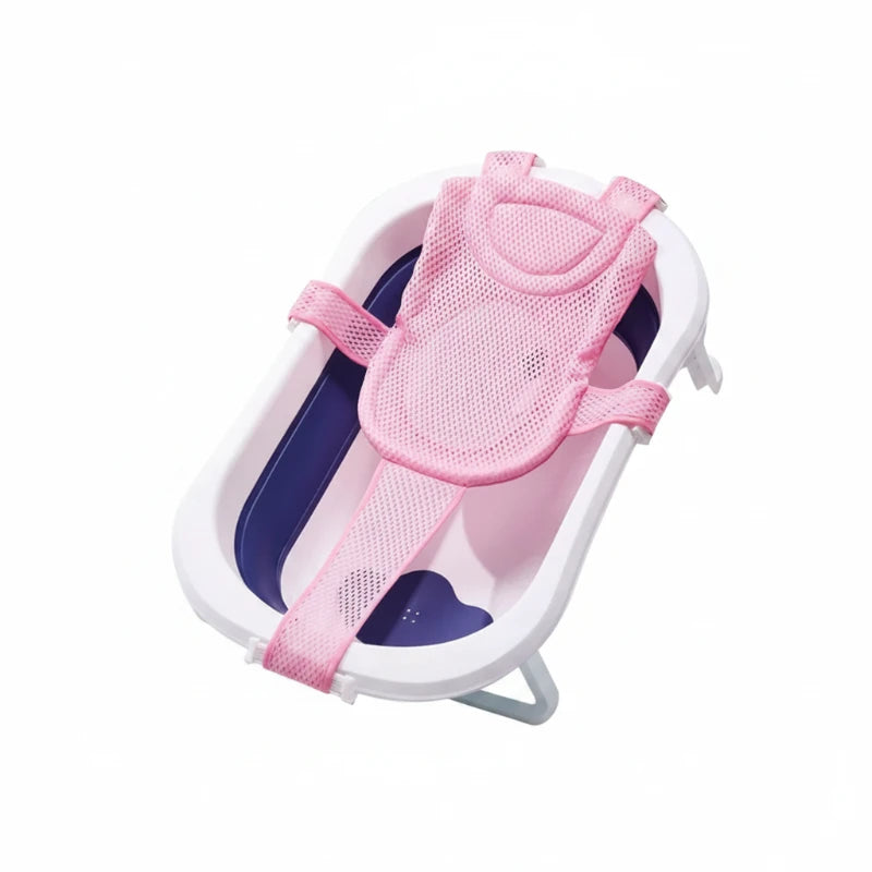 Filet de bain rose dans baignoire