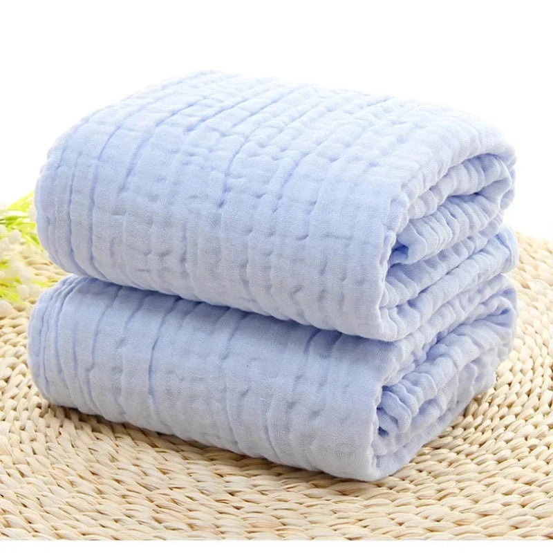 serviette de bain coton bleu